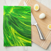 Serviettes de cuisine Lignes Abstraites Fleur vert (Quart Plié)
