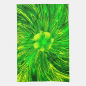 Serviettes de cuisine Lignes Abstraites Fleur vert (Vertical)