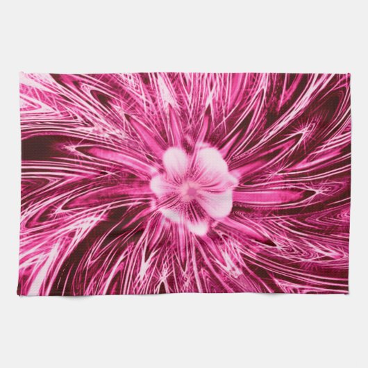 Serviettes de cuisine Lignes Abstraites Fleur viol (Horizontal)