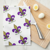 Serviettes De Cuisine Mardi Gras Fleur De Lis Colo (Quart Plié)