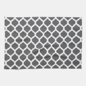Serviettes de cuisine marocaine Motif gris foncé (Horizontal)