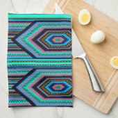 Serviettes de cuisine mexicaine Inca Stripe (1) bl (Quart Plié)