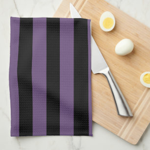 Serviettes de cuisine Motif à rayures noires et vi