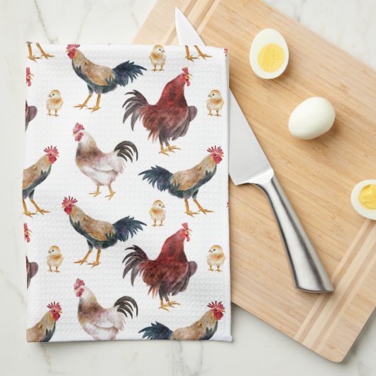 Serviettes de cuisine Motif de poulet (Quart Plié)