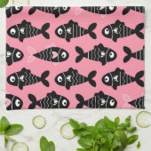 Serviettes de cuisine Motif Quirky Seamless Black (Plié)