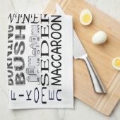 Serviettes de cuisine "Mots passover" (Quart Plié)