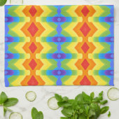 Serviettes de cuisine Multi couleur géométrique de (Plié)
