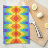 Serviettes de cuisine Multi couleur géométrique de (Quart Plié)