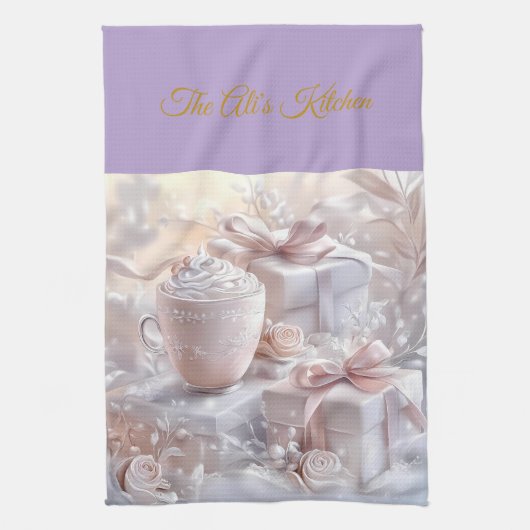 Serviettes de cuisine - Noël victorien personnalis (Vertical)