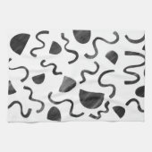 Serviettes de cuisine noir et blanc chic (Horizontal)