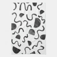 Serviettes de cuisine noir et blanc chic