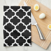 Serviettes de cuisine noires et blanches de (Quart Plié)