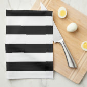 Serviettes de cuisine noires et blanches de motif (Quart Plié)