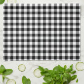 Serviettes de cuisine noires et blanches de motif (Plié)