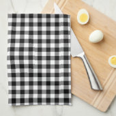 Serviettes de cuisine noires et blanches de motif (Quart Plié)