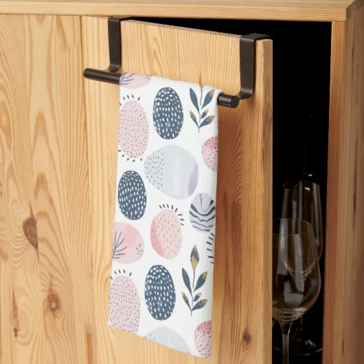 Serviettes de cuisine œufs de Pâques pastel modern (Pliage en tiers)