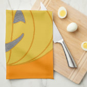 Serviettes de cuisine orange citrouille (Quart Plié)