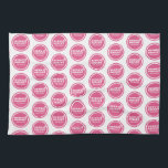 Serviettes de cuisine personnalisées Joyeux et lum<br><div class="desc">Ces serviettes de cuisine de Noël portent le mot "Joyeux et lumineux" en blanc sur un arrière - plan rose vif. Utilisez les champs modèle pour ajouter votre texte personnalisé. Un choix unique pour les vacances. Pour voir la ligne complète,  visitez www.zazzle.com/dotellabelle</div>