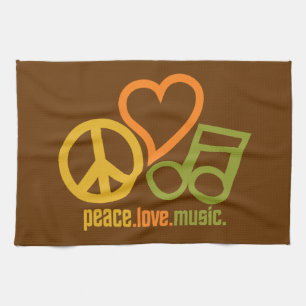 Serviettes de cuisine personnalisées Peace-Love-Mu