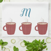 Serviettes de cuisine personnalisées Red Polka Dot (Plié)