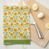 Serviettes de cuisine personnalisées Sunflowers (Quart Plié)
