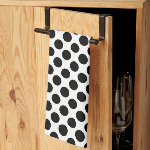 Serviettes de cuisine Pois noires et blanches