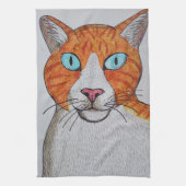 Serviettes de cuisine pour chat orange et blanc (Vertical)