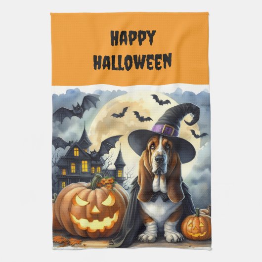 Serviettes de cuisine pour chien de sorcière d'Hal (Vertical)