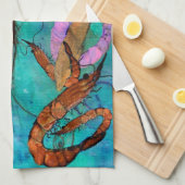 Serviettes de cuisine pour fête aux crevettes (Quart Plié)