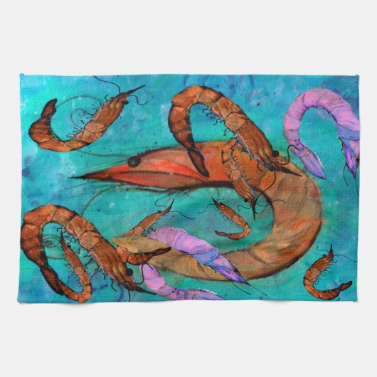 Serviettes de cuisine pour fête aux crevettes (Horizontal)