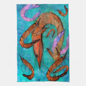 Serviettes de cuisine pour fête aux crevettes (Vertical)
