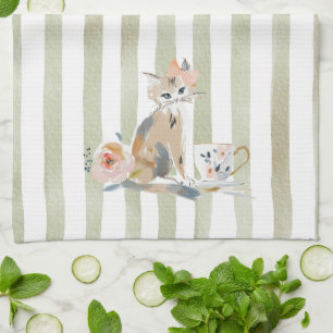 Serviettes de cuisine pour l'heure du thé en aquar
