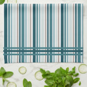 Serviettes de cuisine rayées bleues (Plié)