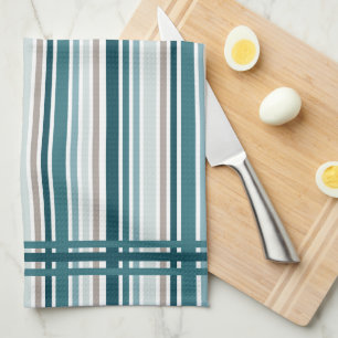 Serviettes de cuisine rayées bleues 