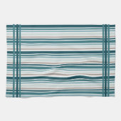 Serviettes de cuisine rayées bleues (Horizontal)