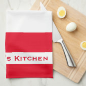 Serviettes de cuisine rayées rouge et blanc (Quart Plié)