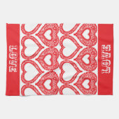 Serviettes de cuisine Red Lace Heart (Horizontal)