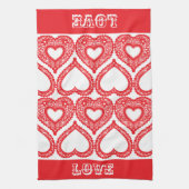 Serviettes de cuisine Red Lace Heart (Vertical)