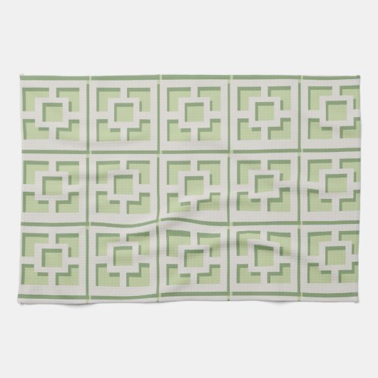 Serviettes de cuisine Retro Green Trellis (Horizontal)