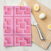 Serviettes de cuisine Retro Pink Trellis (Quart Plié)
