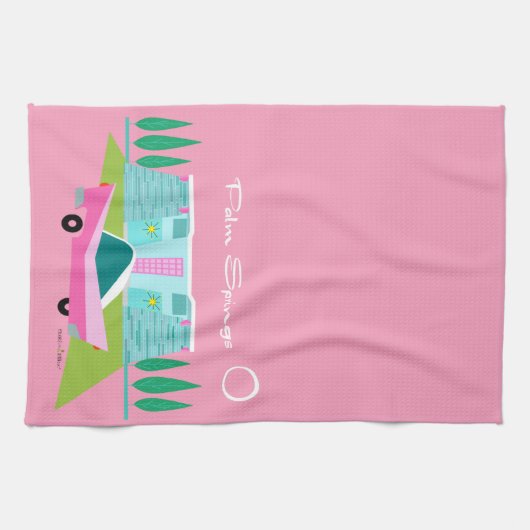 Serviettes de cuisine Retro Rose Palm Springs (Horizontal)