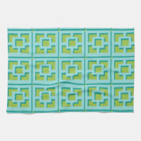 Serviettes de cuisine Retro Turquoise et Green Tre