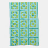 Serviettes de cuisine Retro Turquoise et Green Tre (Vertical)