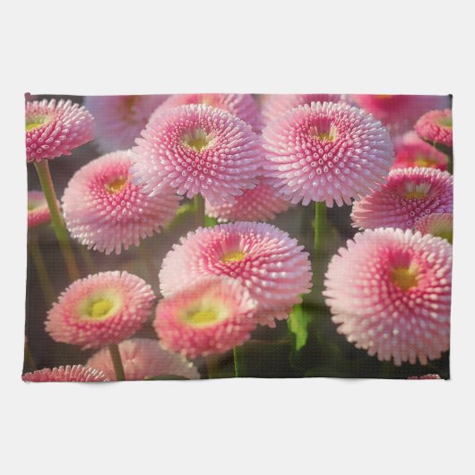Serviettes De Cuisine Rose Fleur (Horizontal)