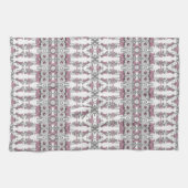 Serviettes de cuisine rose Silver Blanc Floral (Horizontal)