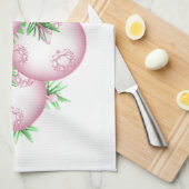 Serviettes de cuisine roses de babioles de Noël (Quart Plié)