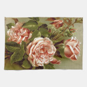 Serviettes de cuisine roses de fleurs (Horizontal)