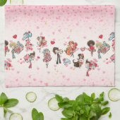 Serviettes de cuisine roses de la Saint-Valentin (Plié)