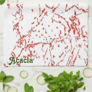Serviettes de cuisine rouge Abstraites inspirées d