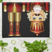 Serviettes de cuisine rouge et or noël (Plié)